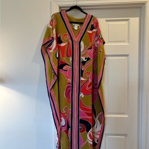 Trina Turk Vibrant Pink and Gold Maxi Dress